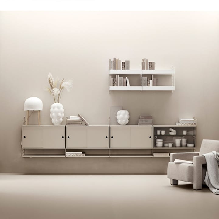 Panel de pared String, Blanco, 75x30 cm, paquete de 2 String
