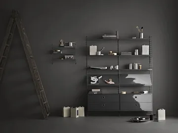 Panel de pared String - Gris oscuro, 50x30 cm, paquete de 2 - String