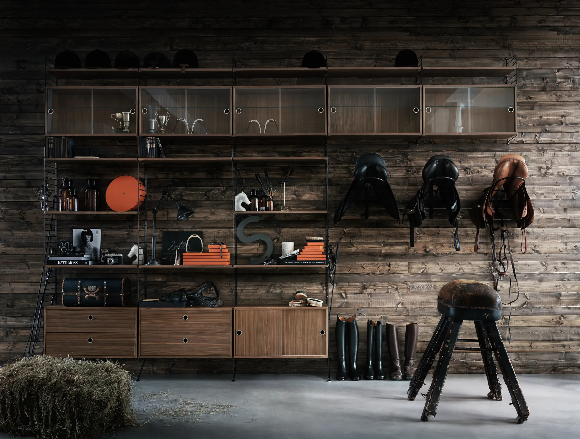 Panel de pared String, Negro, 75x30 cm, paquete de 1 String