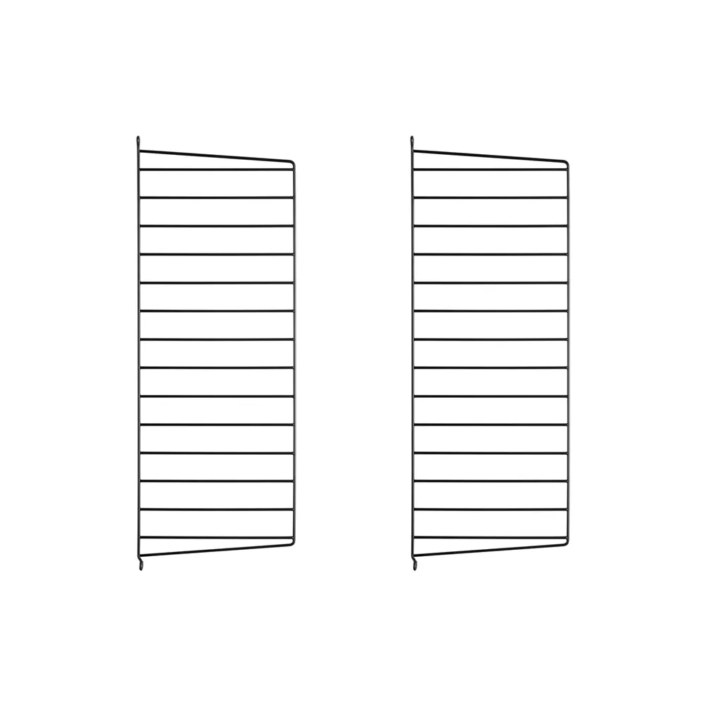 Panel de pared String, Negro, 75x30 cm, paquete de 2 String