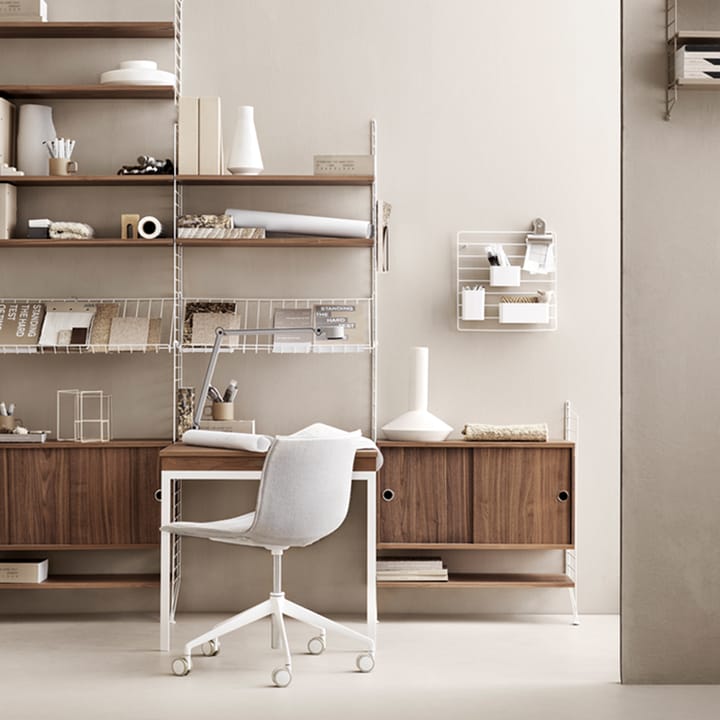 Panel de suelo String, Blanco, 200x30 cm, paquete de 2 String