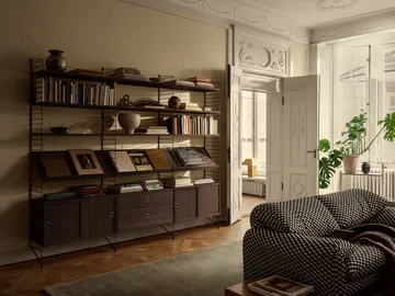 Panel de suelo String - Marrón oscuro, 85x30 cm, pack de 2 - String