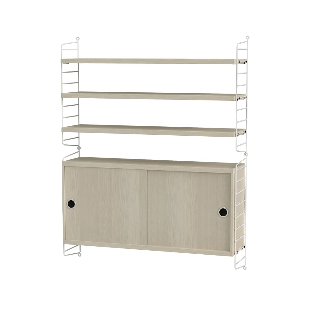 Salón String fresno y blanco - Combinación I,  String