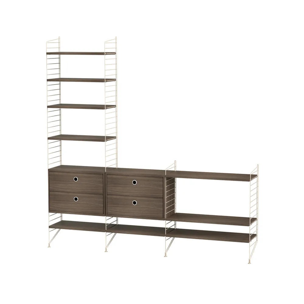 Salón String nogal y beige - Combinación J String