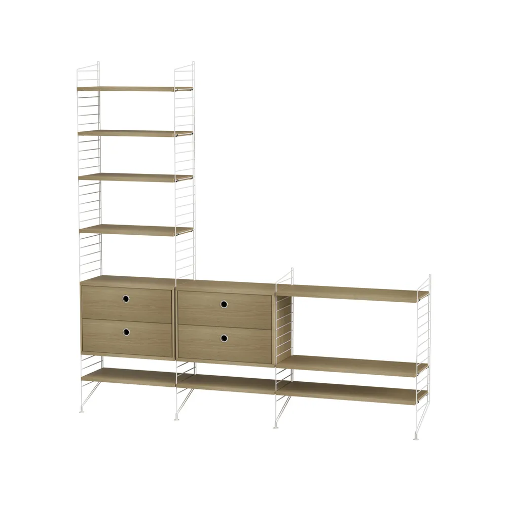 Salón String roble y blanco - Combinación J String