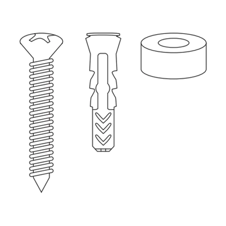 String tornillo inoxidable, separador y taco repuesto 2 unidades - Inoxidable, exterior - String