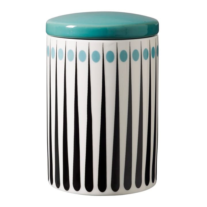 Bote con tapa Amanda, blanco-aqua, 15 cm Superliving