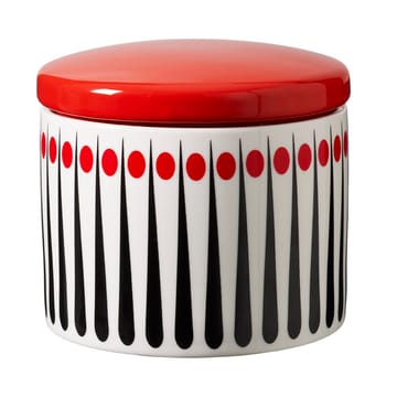 Bote con tapa Amanda - blanco-rojo, 10 cm - Superliving