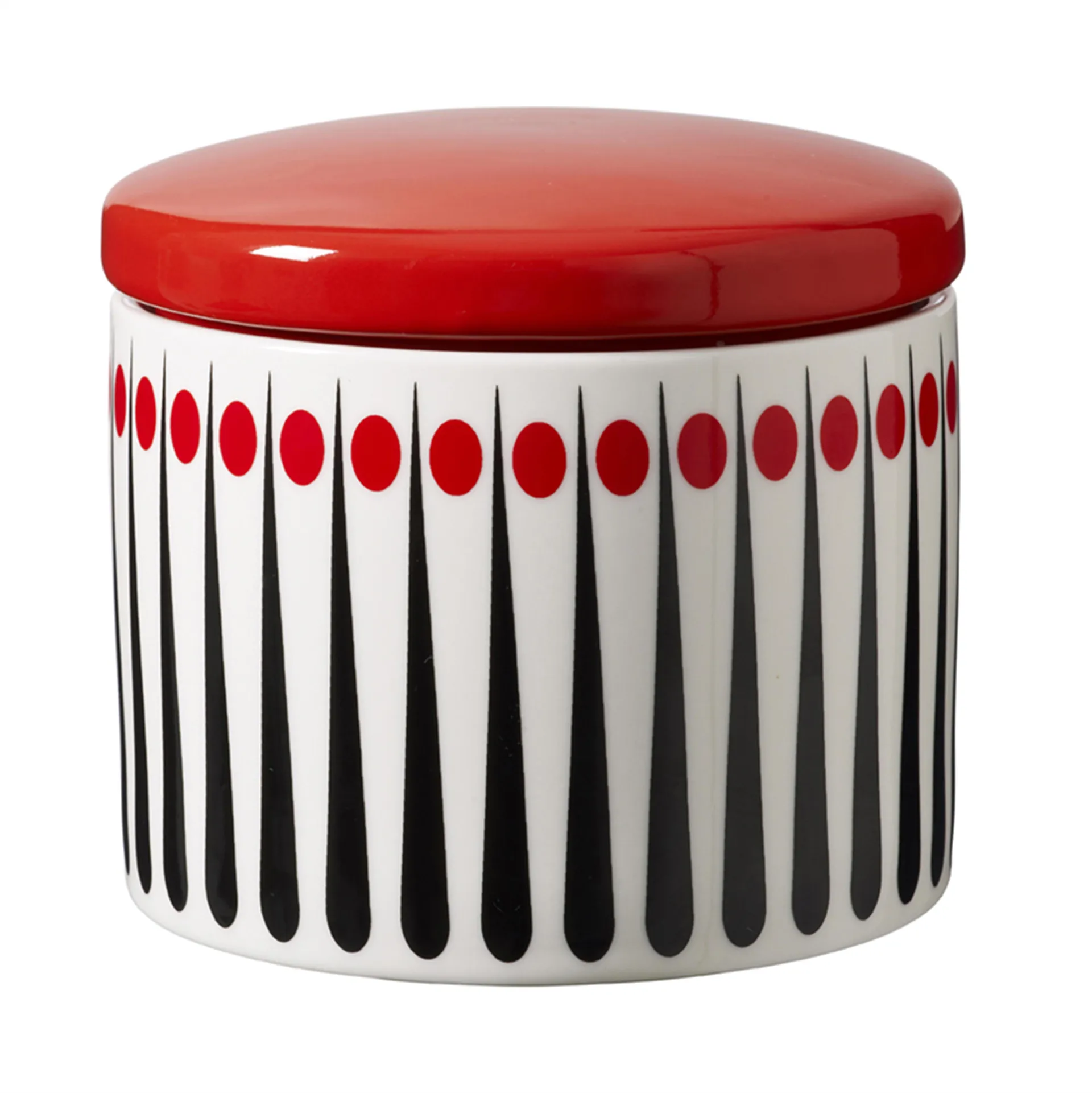 Bote con tapa Amanda, blanco-rojo, 10 cm Superliving