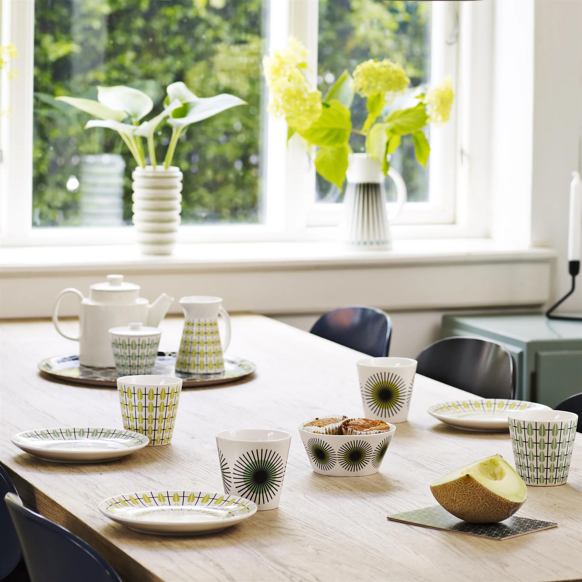 Jarra de leche Olivia, blanco-lima Superliving