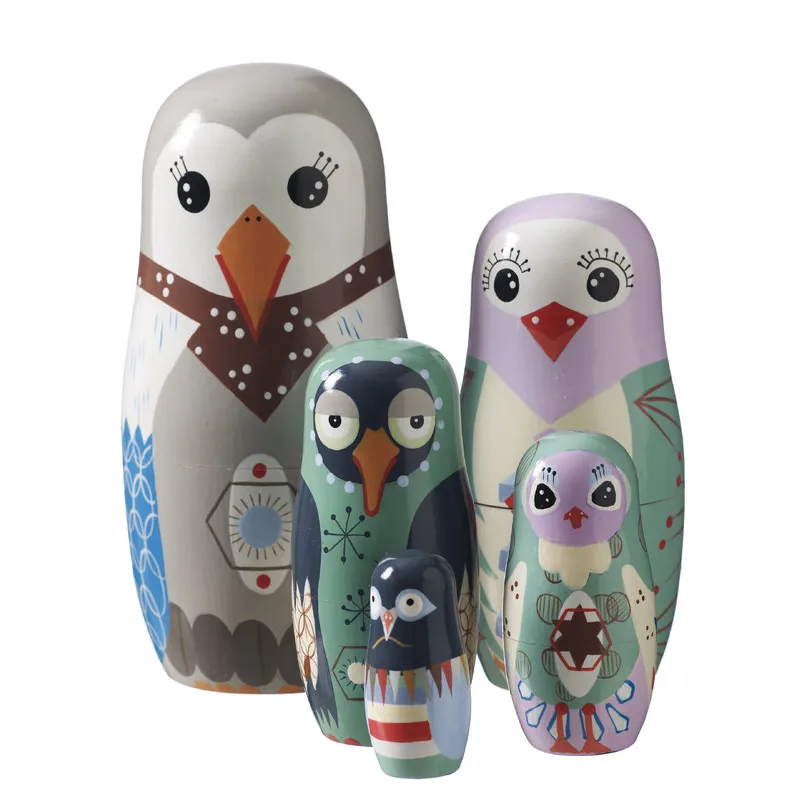 Matrioska Bird Family, set de 5, multi Superliving