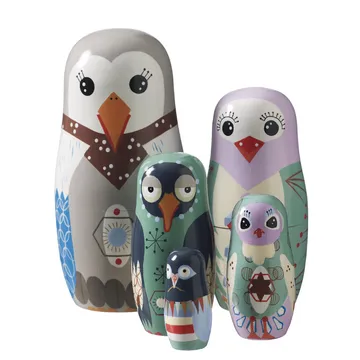 Matrioska Bird Family - set de 5, multi - Superliving