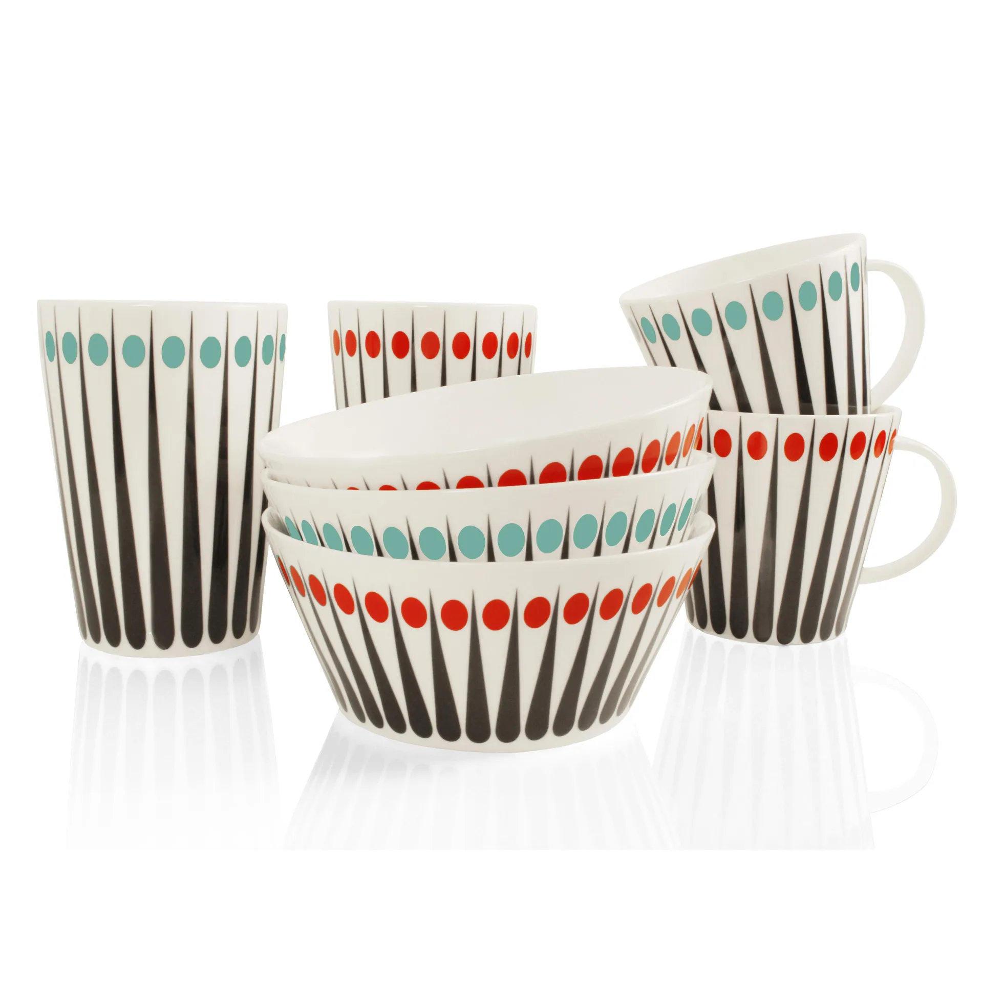 Taza de té Amanda, blanco-aqua Superliving