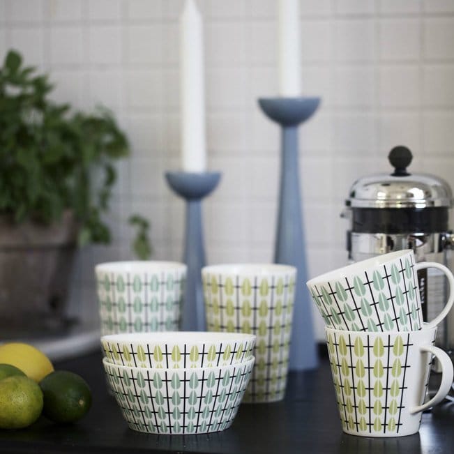Taza Olivia, blanco-menta Superliving