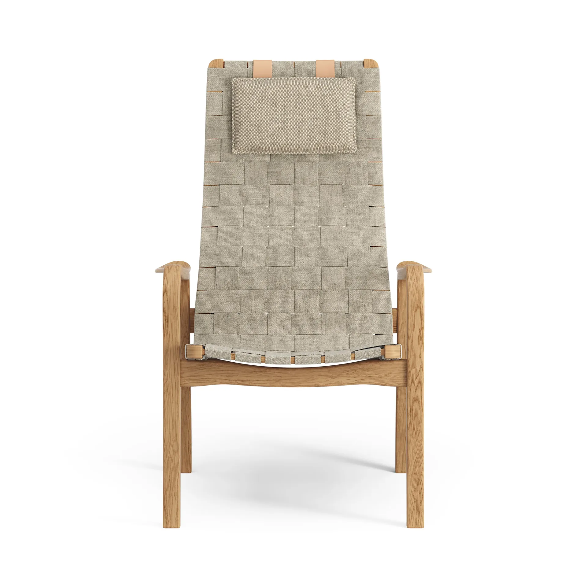 Butaca alto Primo con cojín para cuello roble aceitado, natural Swedese