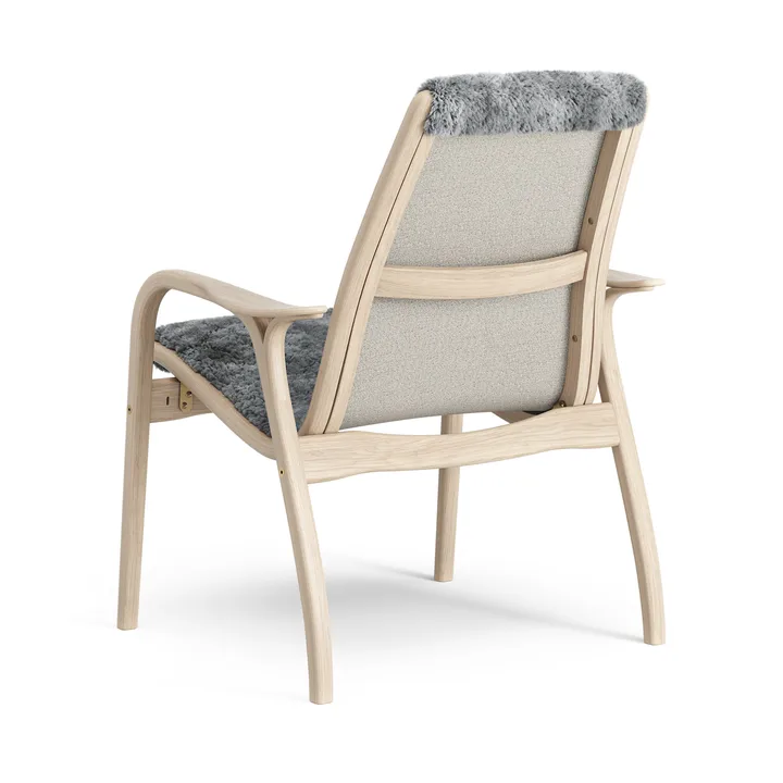 Butaca Laminett roble pigmentado blanco/piel de oveja - Scandinavian Grey (gris) - Swedese