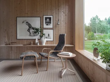 Butaca Lamino haya lacada/piel de oveja - Moonlight (beige) - Swedese