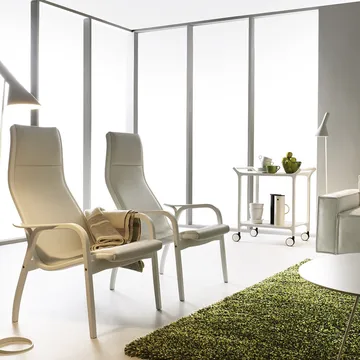 Butaca Lamino - Negro-asiento cuero-roble aceitado - Swedese