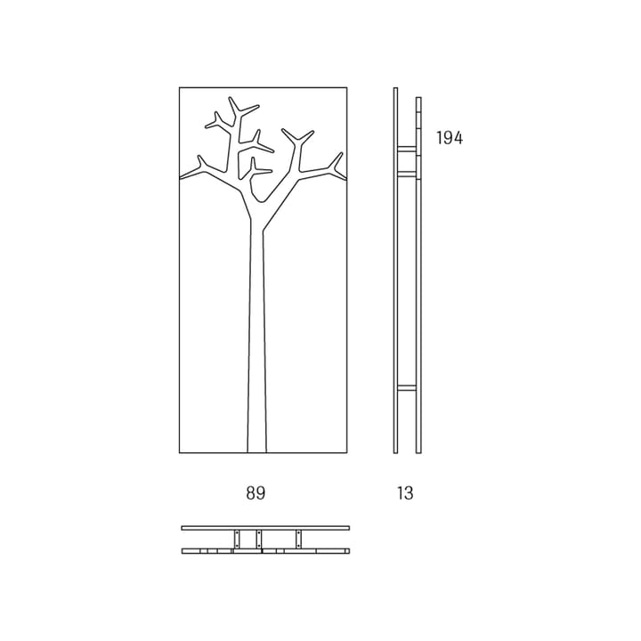 Colgador de pared Tree, Roble lacado transparente Swedese