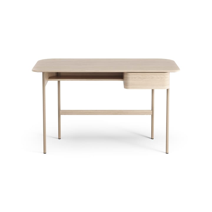 Escritorio Luna con cajón, Roble pigmentado blanco Swedese