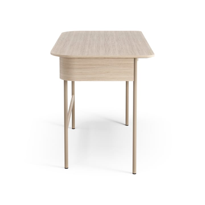 Escritorio Luna con cajón, Roble pigmentado blanco Swedese
