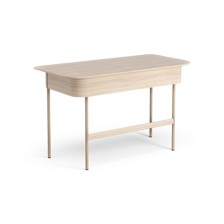 Escritorio Luna con cajón, Roble pigmentado blanco Swedese