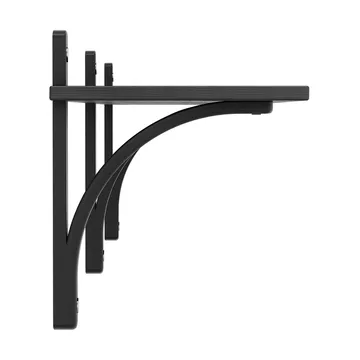 Estantería Levi de 1 balda - Fresno teñido negro-aluminio, 180 cm - Swedese