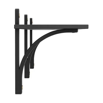 Estantería Levi de 1 balda - Fresno teñido negro-latón, 180 cm - Swedese