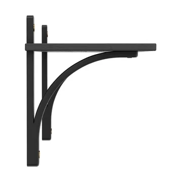 Estantería Levi de 1 balda - Fresno teñido negro-latón, 90 cm - Swedese