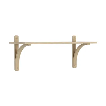 Estantería Levi de 1 balda - Roble barnizado natural-latón, 90 cm - Swedese