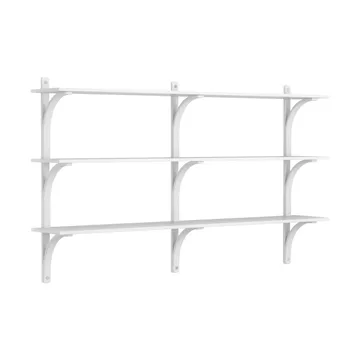 Estantería Levi de 3 baldas - Fresno blanqueado-aluminio, 180 cm - Swedese