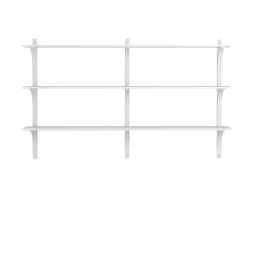 Estantería Levi de 3 baldas - Fresno blanqueado-aluminio, 180 cm - Swedese