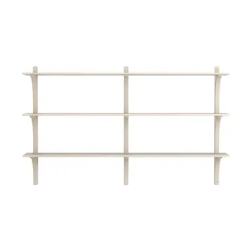 Estantería Levi de 3 baldas - Fresno pigmentada en blanco-aluminio, 180 cm - Swedese