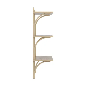 Estantería Levi de 3 baldas - Roble barnizado natural-latón, 90 cm - Swedese