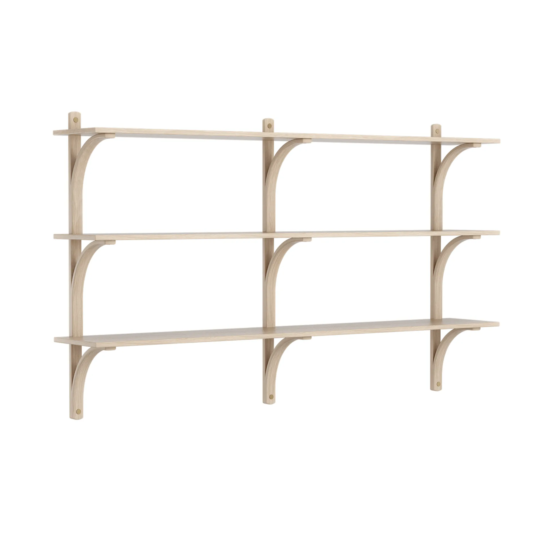 Estantería Levi de 3 baldas, Roble pigmentado en blanco-aluminio, 180 cm Swedese
