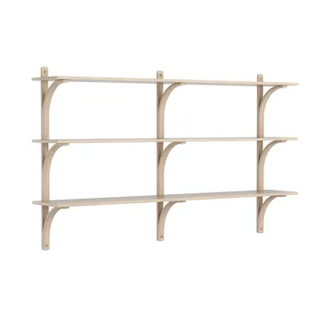 Estantería Levi de 3 baldas - Roble pigmentado en blanco-aluminio, 180 cm - Swedese