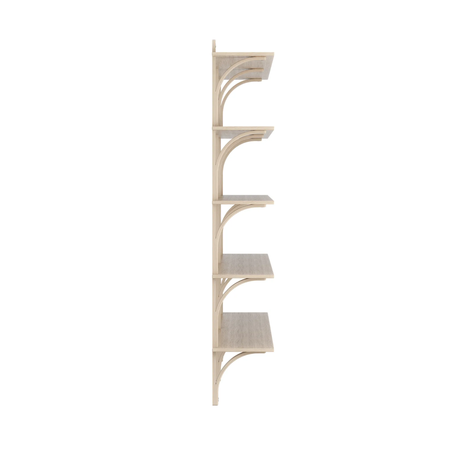 Estantería Levi de 3 baldas, Roble pigmentado en blanco-aluminio, 180 cm Swedese