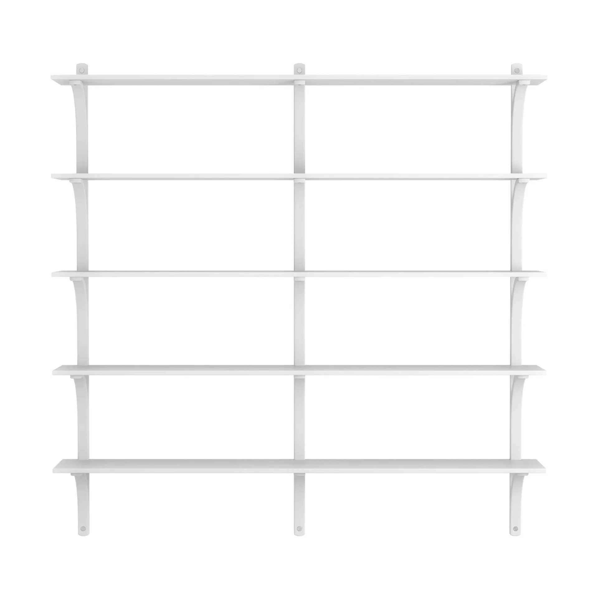 Estantería Levi de 5 baldas, Fresno blanqueado-aluminio, 180 cm Swedese
