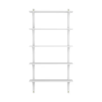 Estantería Levi de 5 baldas - Fresno blanqueado-latón, 90 cm - Swedese