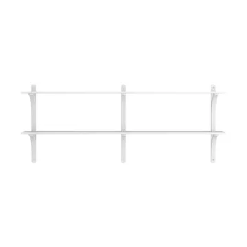 Estantería Levi - Fresno blanco-acero inoxidable, 2 estantes, 180 cm - Swedese