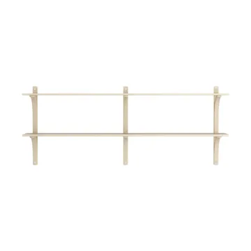 Estantería Levi - Fresno lacado-acero inoxidable, 2 estantes, 180 cm - Swedese