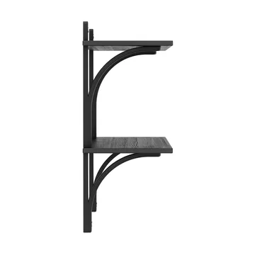 Estantería Levi - Fresno negro-acero inoxidable, 2 estantes, 90 cm - Swedese