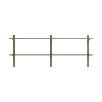 Estantería Levi - Moss green-latón, 2 estantes, 180 cm - Swedese