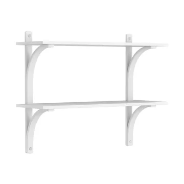 Levi estantería - Fresno blanco-acero inoxidable, 2 estantes, 90 cm - Swedese