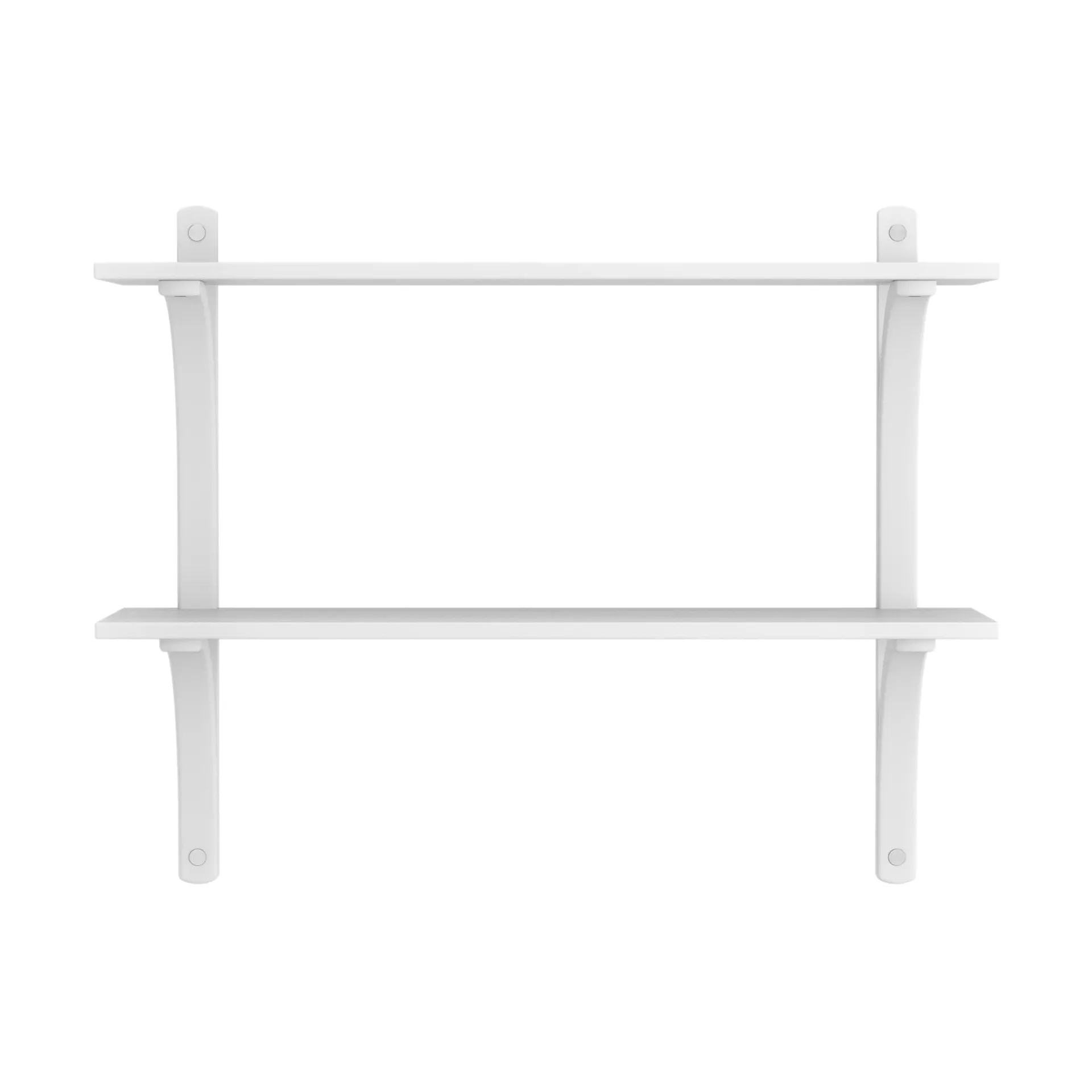 Levi estantería, Fresno blanco-acero inoxidable, 2 estantes, 90 cm Swedese