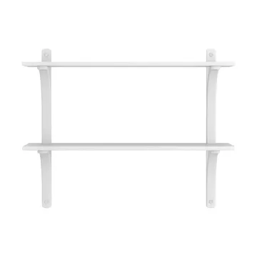 Levi estantería - Fresno blanco-acero inoxidable, 2 estantes, 90 cm - Swedese