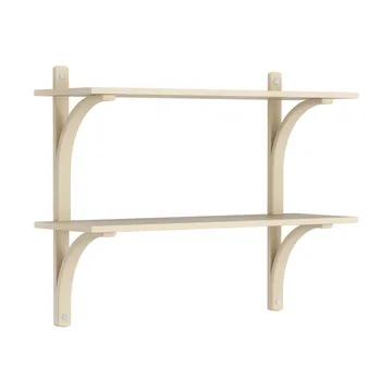 Levi estantería - Fresno lacado-acero inoxidable, 2 estantes, 90 cm - Swedese