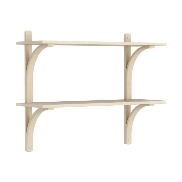 Levi estantería - Fresno lacado-acero inoxidable, 2 estantes, 90 cm - Swedese