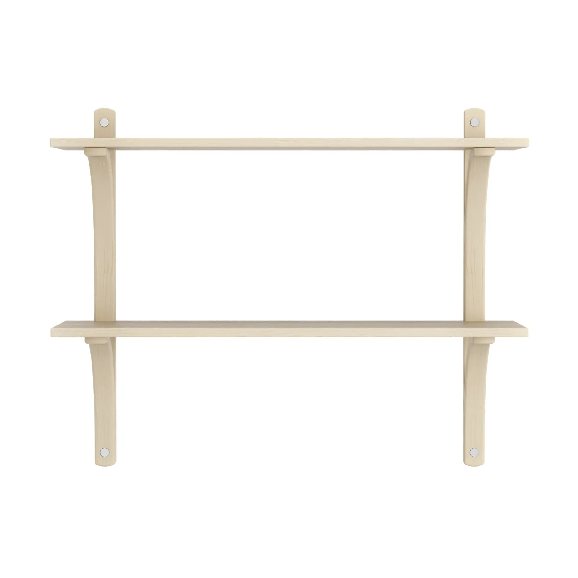 Levi estantería, Fresno lacado-acero inoxidable, 2 estantes, 90 cm Swedese