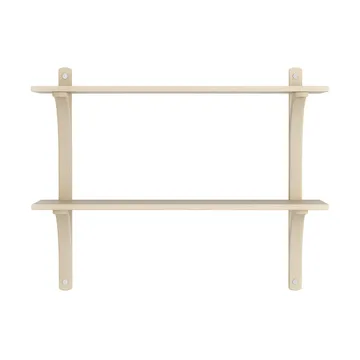 Levi estantería - Fresno lacado-acero inoxidable, 2 estantes, 90 cm - Swedese